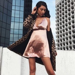 Sateen Surplice Cami Dress